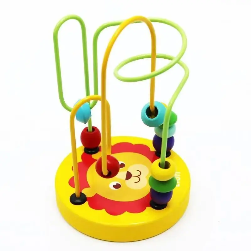 Dessous de verre en bois labyrinthe de perles animaux colorés Montessori bébé jouets pour enfant en 
