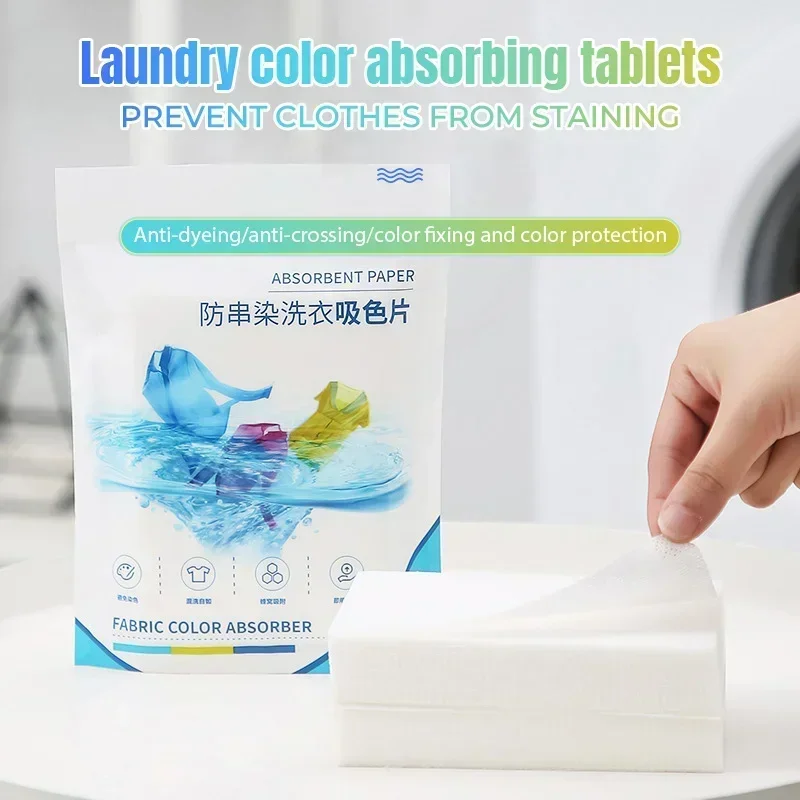 50pcs Washing Machine Use Mixed Dyeing Proof Color Absorption Sheet Anti Dyed Cloth Laundry Papers Color Catcher Grabber Cloth