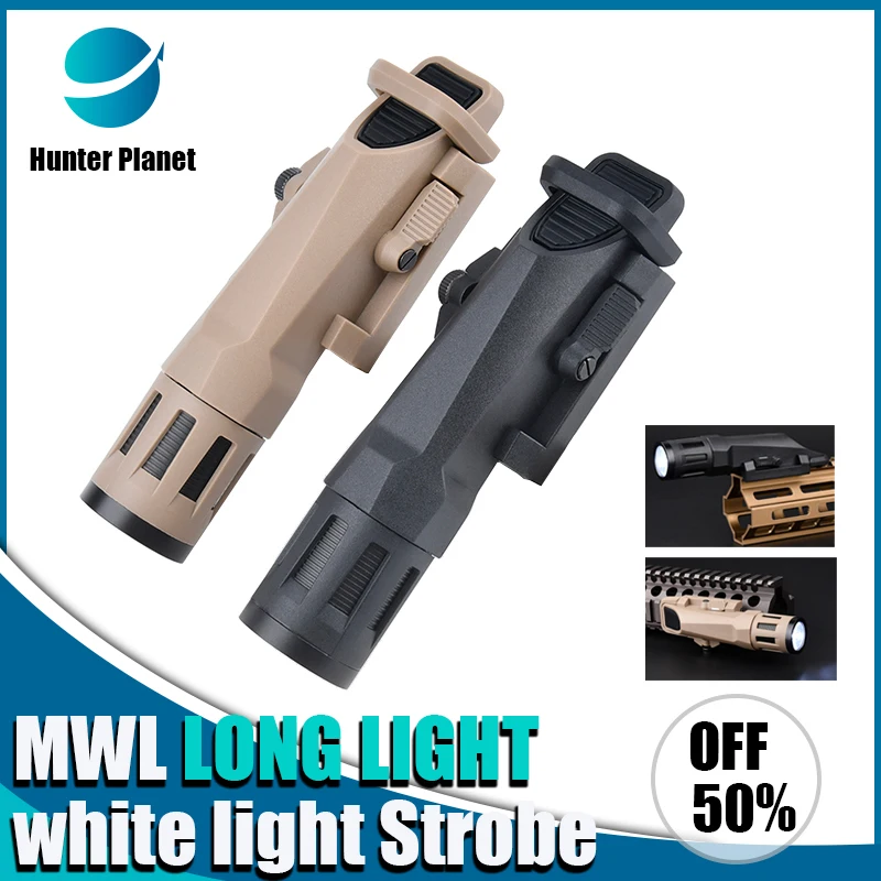 

Tactics WML-G2 WML Long Hunting Flashlight Nylon Scout light APL Weapon LED Strobe Consant Momentary Lamp Fit 20mm Rail Airsoft