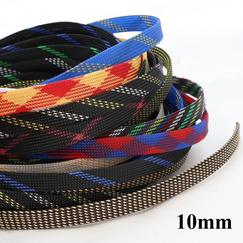 

1M~50M PET Braided Cable Sleeving 10mm Expandable High Density Hardness Insulated Protection Cable Wrap Protector Sleeves DIY