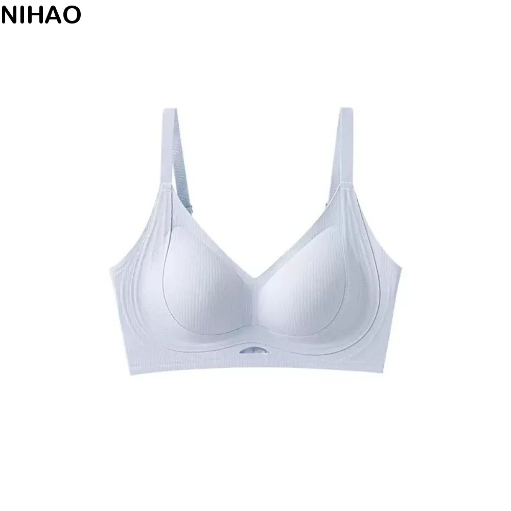 

Comfortable Deep V Wireless Push Up Bra Anti-sagging Shockproof Underwear for Women Thin Lingerie Seamless Support Bra Summer