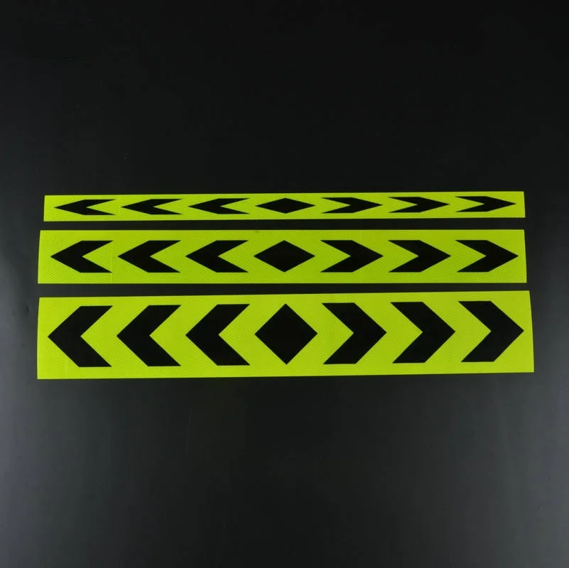 5 cm * 90 cm Fluorescente Giallo-Nero Freccia Nastro Adesivo Riflettente Avvertimento di Sicurezza Adesivi Impermeabili Striscia Riflettori Ad Alta Luce
