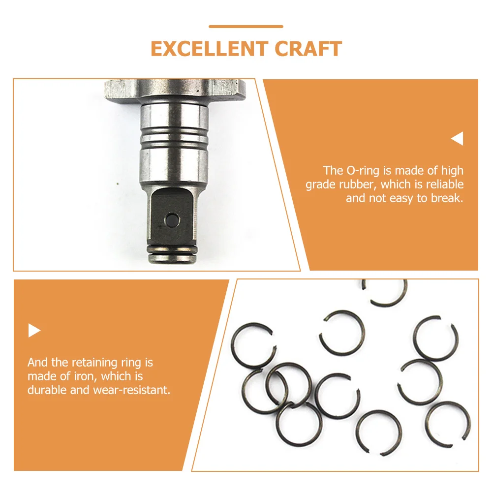 12 Sets Adapter Wrench -ring Impact Accessories Wrenches Retaining Black Rings