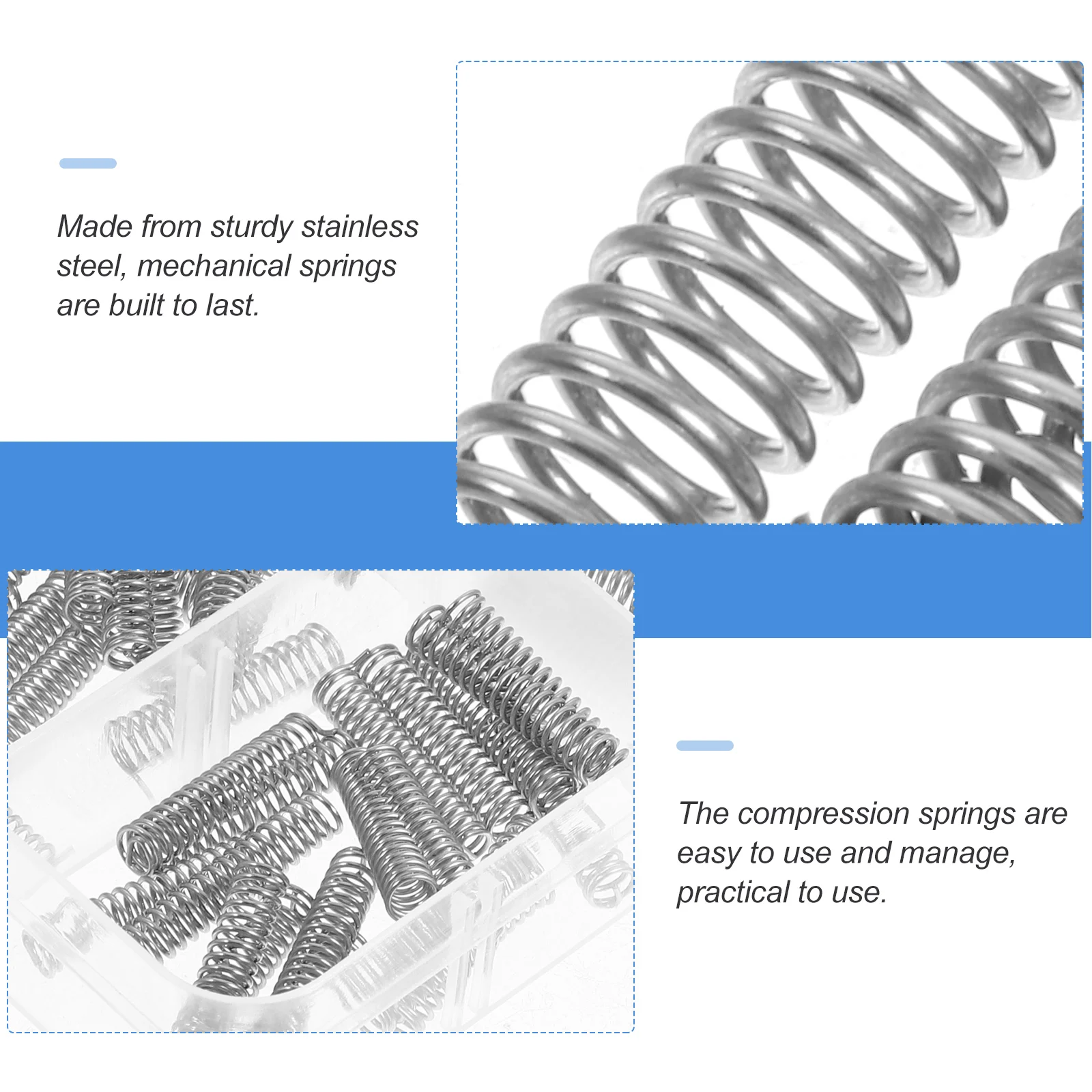 

100pcs Spring Tool Kit Mini Stainless Steel Compression Springs for DIY Repair Car Door Curtain Fix Hardware Pin