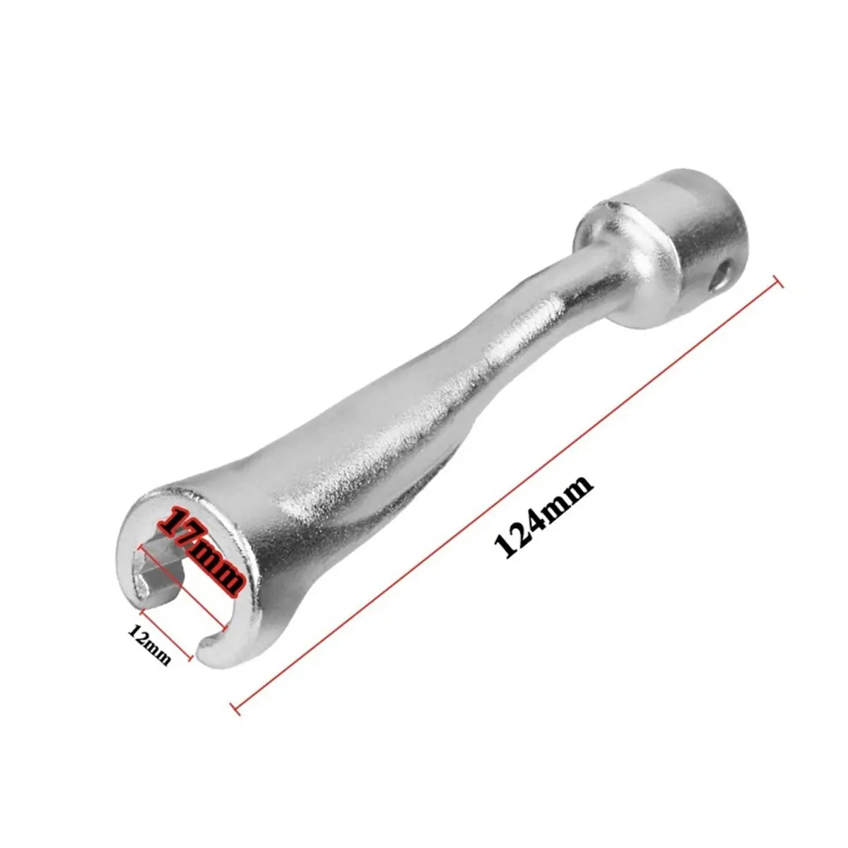 Compatible 1/2inch Drive Injector Line Injection Socket 14/17/19mm Open End Wrench Injector Line Socket 17mm