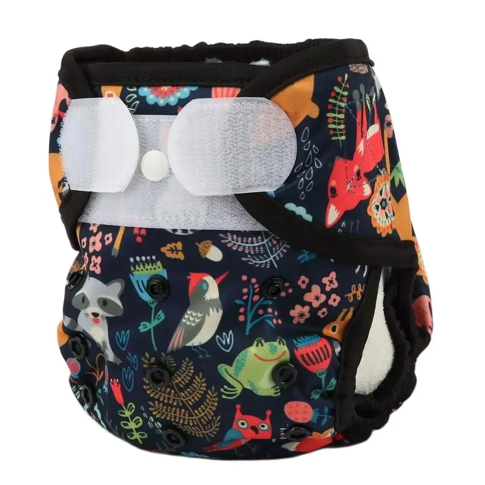 [Sigzagor] 1 OS One Size Baby Cloth Diaper Cover Nappy Hook and Loop Double Gusset NO POCKET 3-15kg