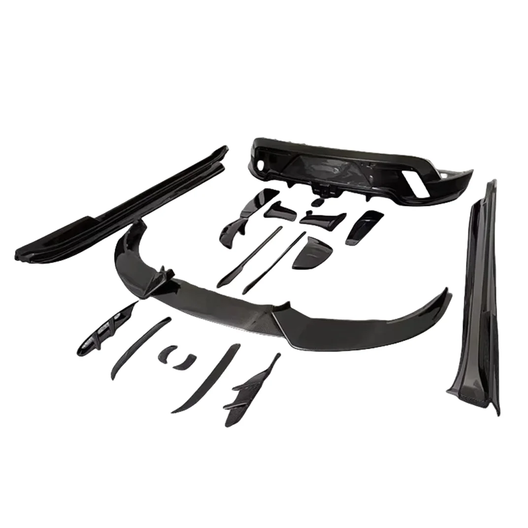 

Карбоновый комплект кузова в стиле M для Porsche Taycan с передним разделителем, боковая юбка, губы, крышка фары, диффузное крыло, бампер, вентиляционные отверстия