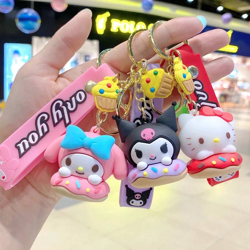 Sanrio Hellokittys Melody Kuromi Cinnamoroll Purin Dog Kawaii Backpack Pendant Cute Creative Plush Toy Keychain Decor