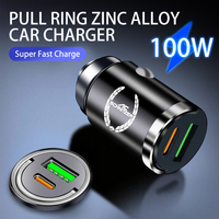 100W USB Type C Dual Ports Car Charger Lighter Fast Phone Charger For BMW Performance Alpina iX7 X1 X2 M3 M6 X3 X4 X5 X6 E62