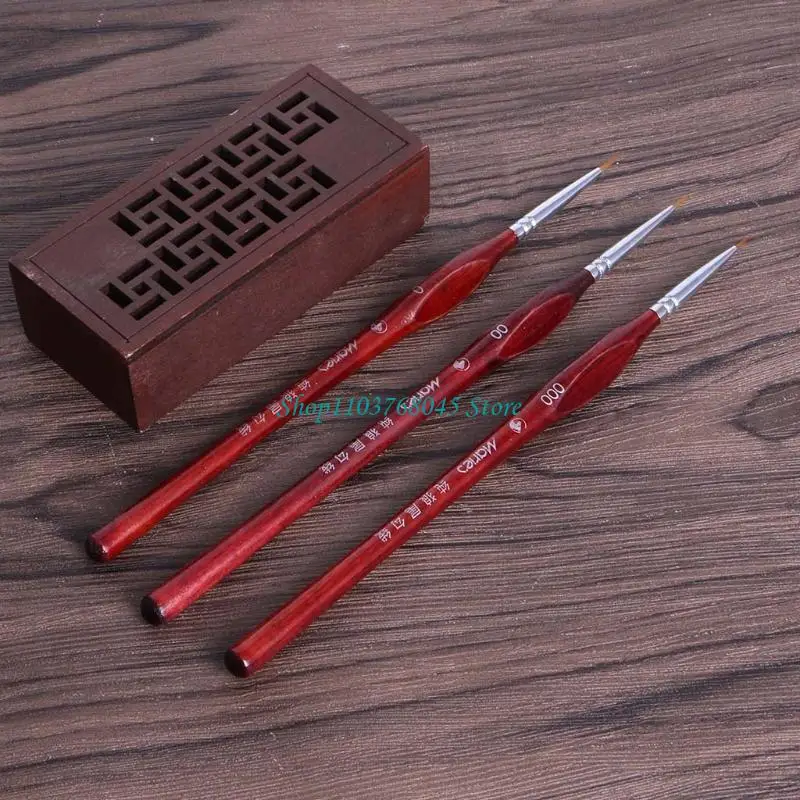 r53f 1pc تفاصيل الطلاء المصغرة فرشاة الشعر الذئب