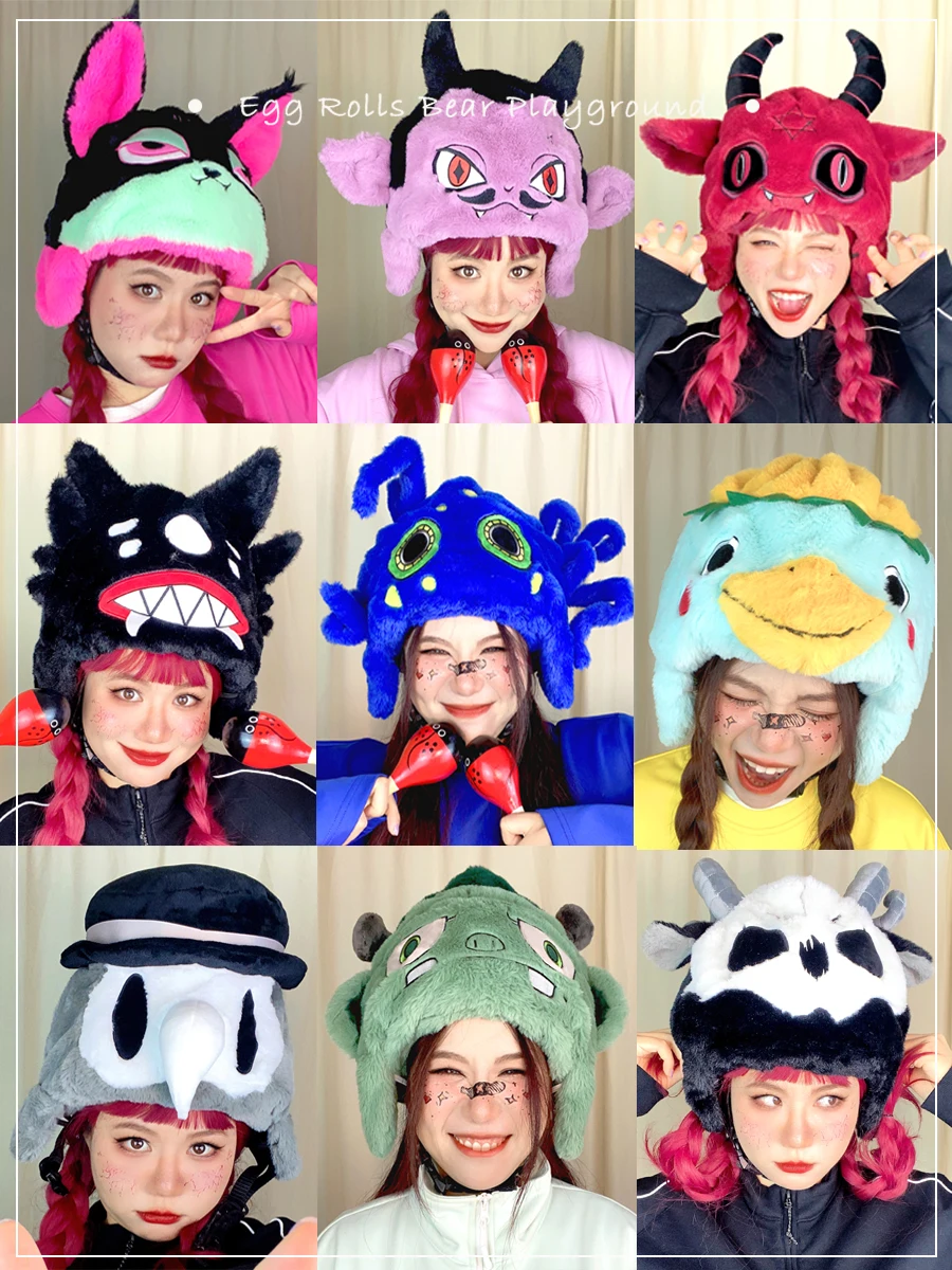 ski helmet cover personality cover Unicorn rabbit ear giraffe lovely goat ski helmet cover funny Single board double board warm