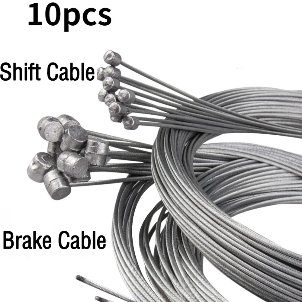 5/10PCS 2M MTB Road Bike Brake and Shift Cable Set Inner Wire for Fixed Gear Mountain and Road Bicycles