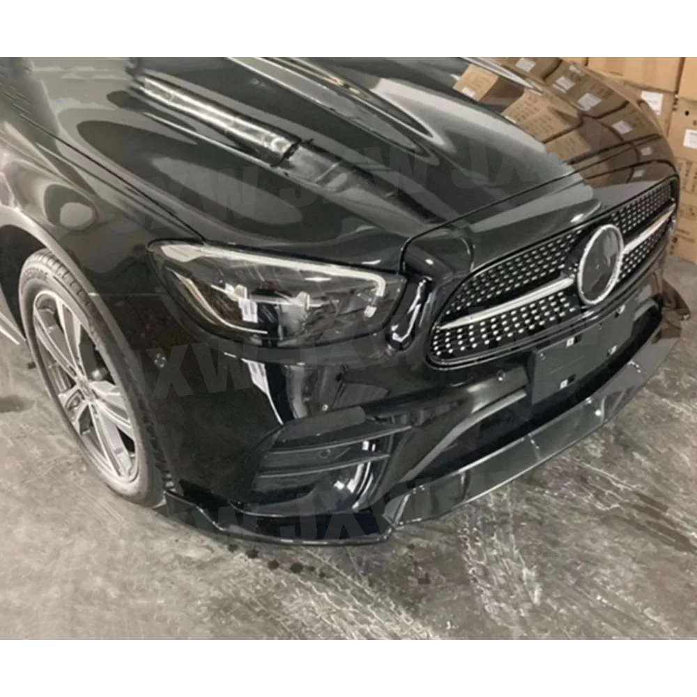 

JCHEY 3 шт. ABS глянцевый черный для Benz W213 E260 E300 E350 Sport 2021 кабриолет переднего бампера спойлер для губ сплиттеры карбоновый вид