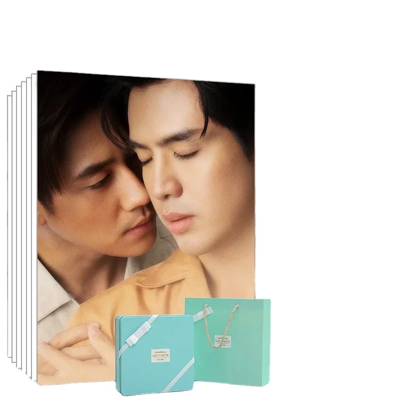 Póster HD JamFilm + calendario + marcapáginas + pegatina de tarjeta + insignia + juego de papelería de tarjetas, película de TV tailandesa, fotos de Thanpat, paquete de regalo de caja de lata