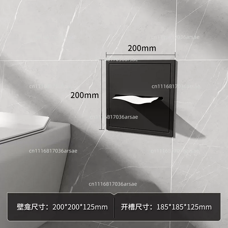 Stainless Steel Niche Toilet Embedded Tissue Box Niche Rack Concealed Paper Box Bathroom Wall Cabinet