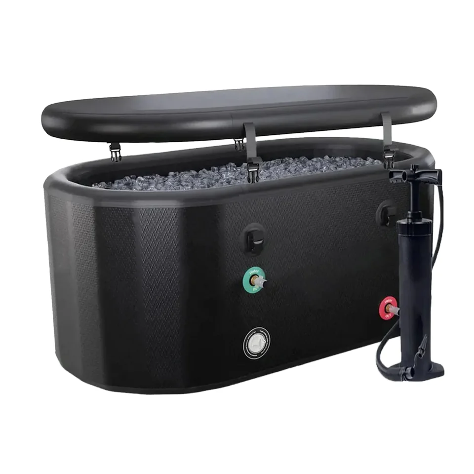 Coofull Portable Inflatable Barrel Bathtub Big Plastic Outdoor Ice Bath Tub Cold Plunge Tub