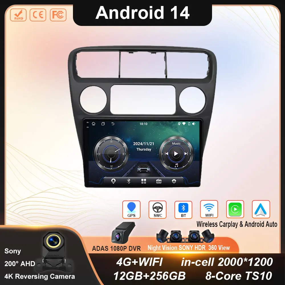 

Android 14 For Honda Accord 6 1997 - 2002 Car Radio Multimedia Navigation 4G WIFI BT GPS Wireless Carplay Screen Stereo No 2 Din