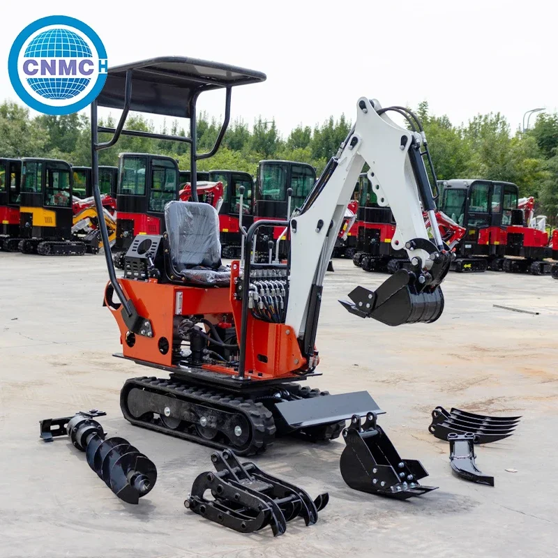 

CNMC 0.8 Ton 1 Ton Mini Hydraulic Excavator Loader Multifunctional Made In China Factory Direct Sales Compact Type