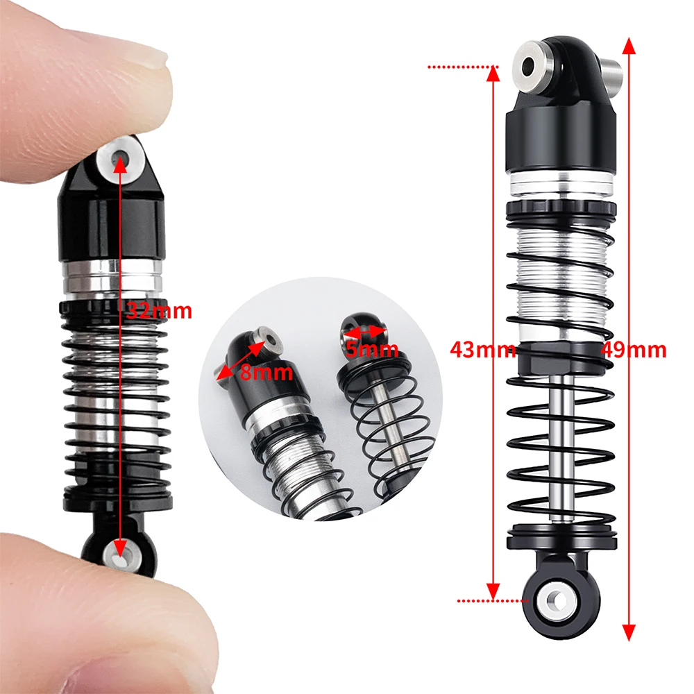 AXSPEED 38/41/43/46/51/60mm Metal Shock Absorber Oil Damper for 1/24 RC Crawler Axial SCX24 Upgrade Parts