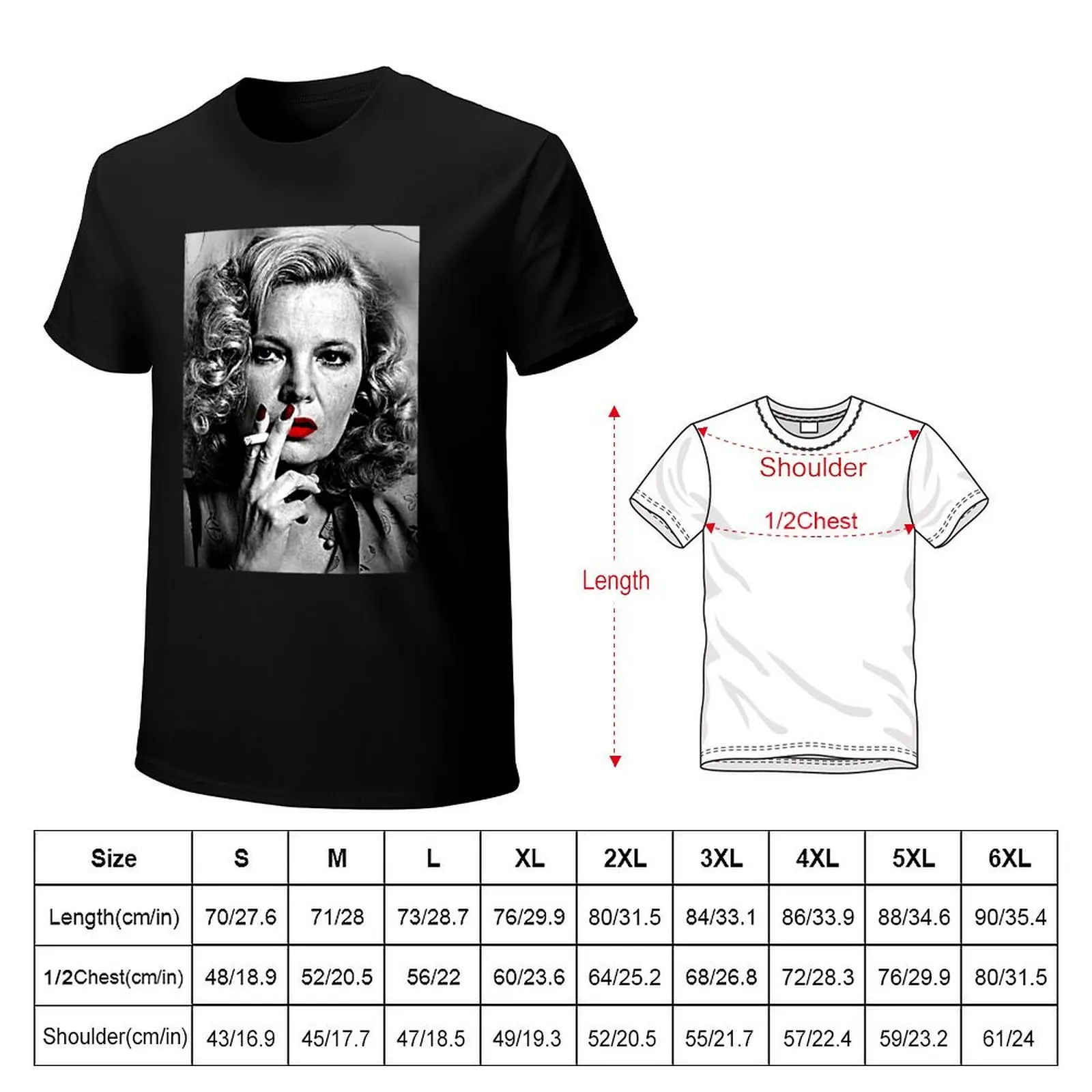 Gena Rowlands . T-Shirt Casual Light Summer Short Sleeve Top