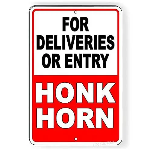 Retro Metal tin Sign Funny For Deliveries Or Entry Honk Horn Warnings Fashionations Sign For Home Cave Garage bar Wall Decoratio