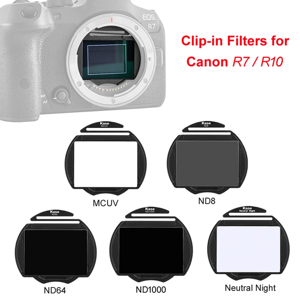 

Kase Clip-in CMOS Camera Filter MCUV ND8 ND64 ND1000 Neutral Density Light Pollution Built-in for Canon EOS R R3 R7 R8 R10 R6II