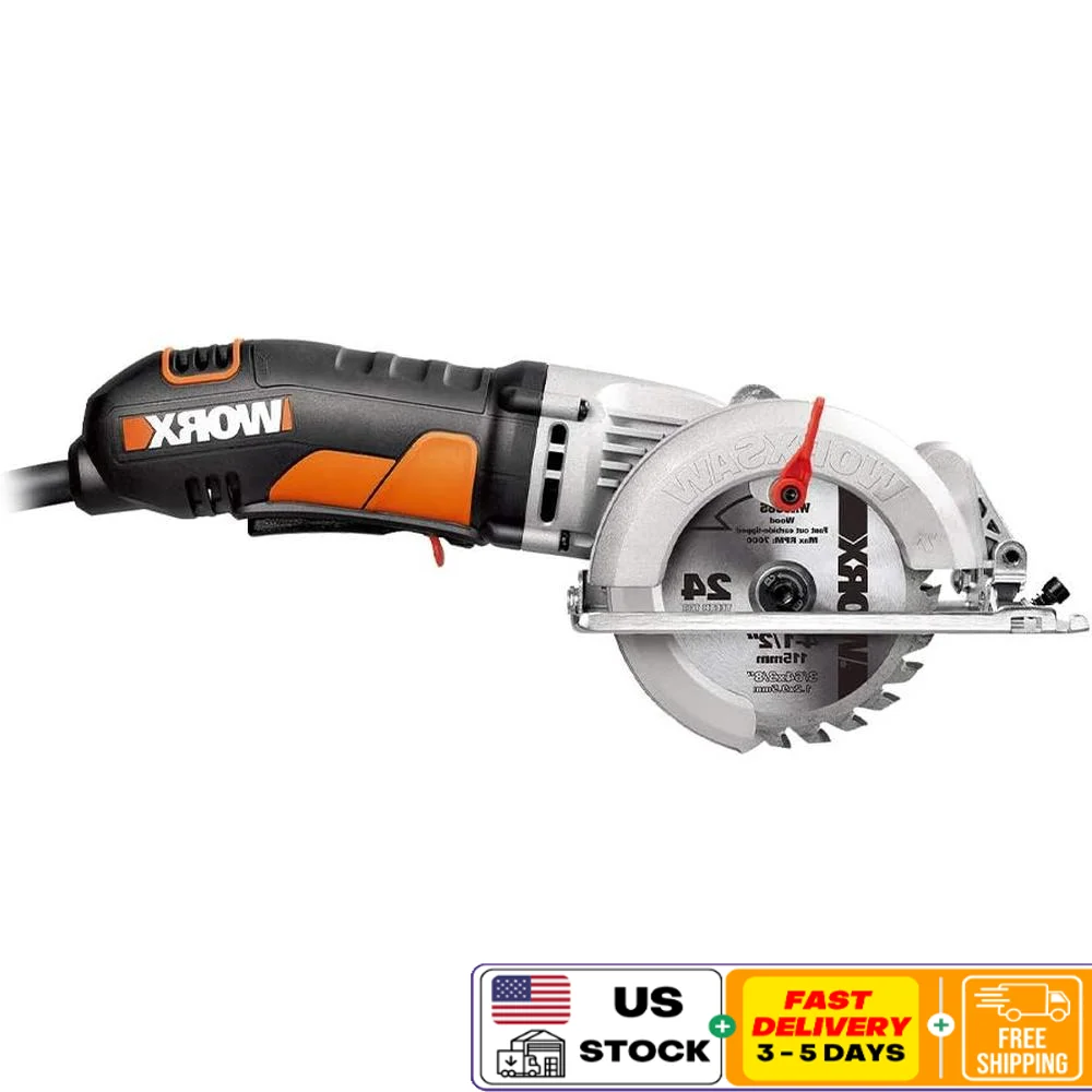 4 Amp Compact Electric Circular Saw 4.5 Inch Lightweight Power Tool Precision Cutting Lumber Metal Tile