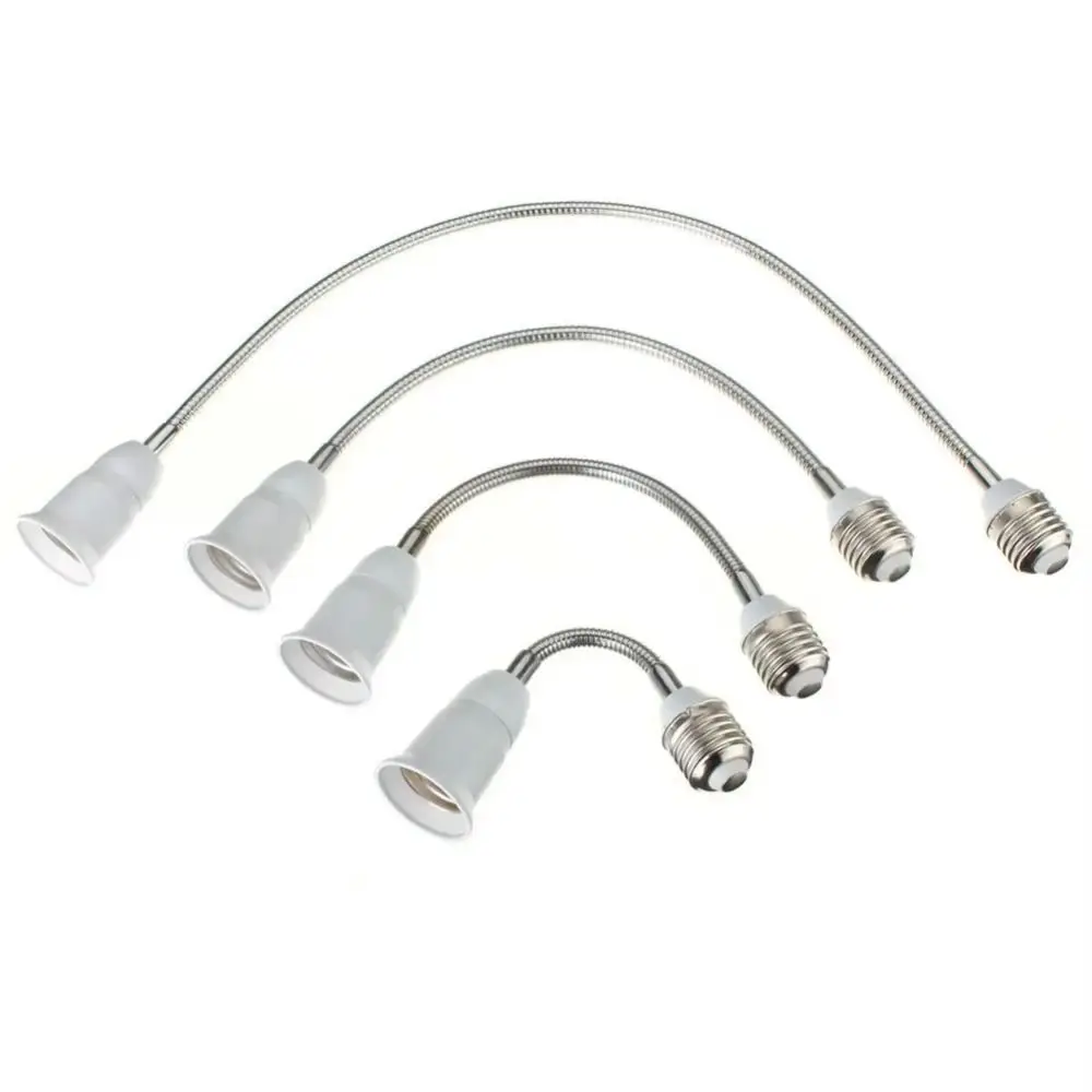 20/30/40/60cm LED Bulb Extension Tube E27 To E27 Lengthen Lamp Holder Converter Threaded Flexible Lamp Holder Adapter Home