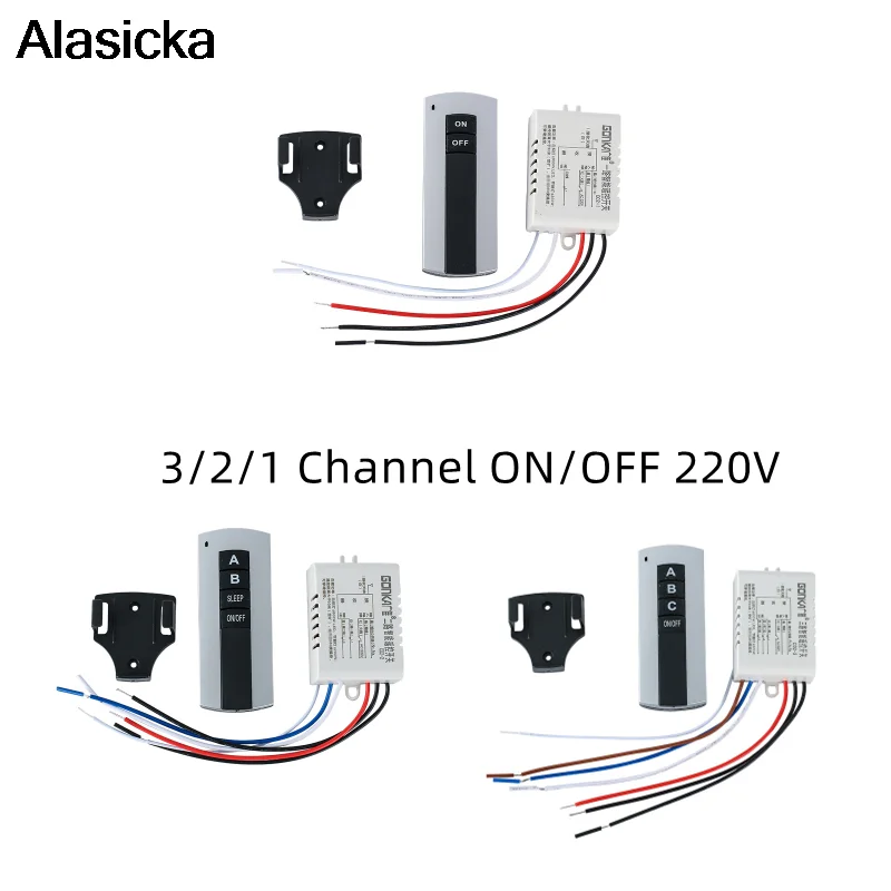 1/2/3 Channel ON/OFF 220V Wireless Professional Remote Control Holder for Lamp Electrical Equipments Switch Receiver Transmitter