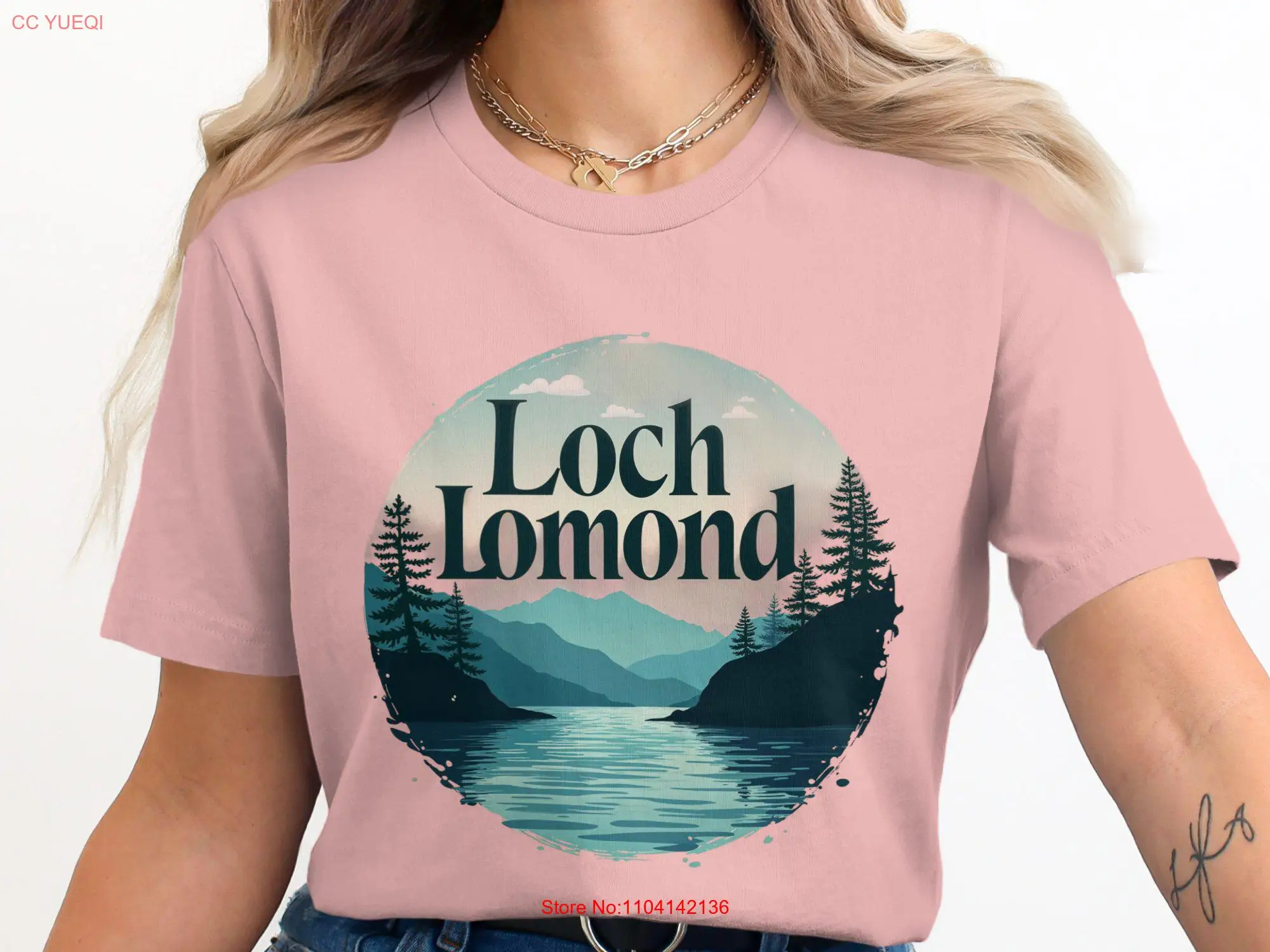 

Scottish Loch Lomond T Shirt Scenic Highland Lake Unique Scotland Souvenir Outdoor Nature Print Top long or short sleeves