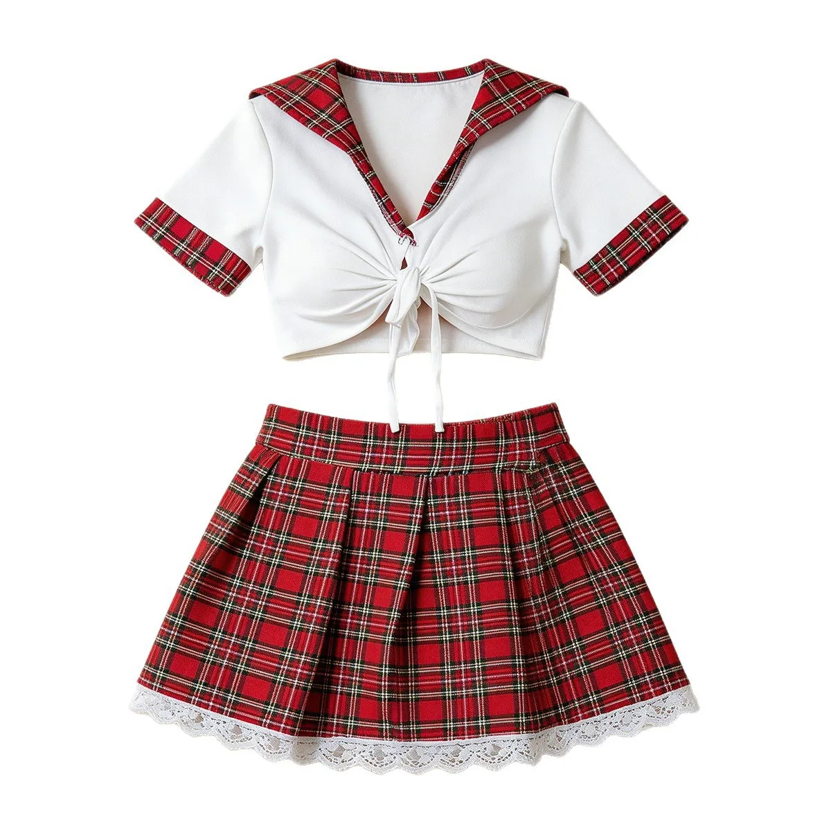 Czerwona seksowna bielizna damska porno, seksowna sukienka, strój uczennicy, cosplay, uniform, bielizna erotyczna damska, kostium babydoll.