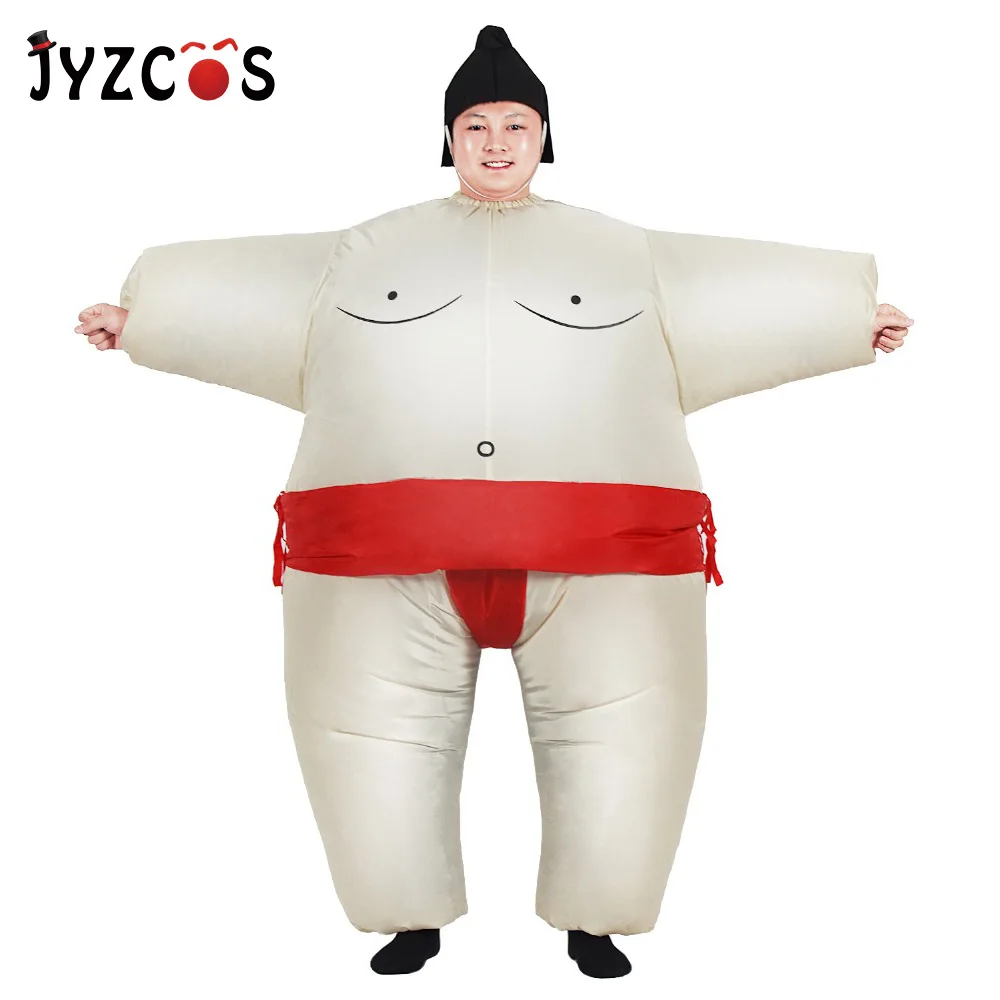 JYZCOS Adults Inflatable Sumo Suit Wrestler Costume Outfits Fat Man Airblown Sumo Run Color Run Marathon Cosplay Purim Halloween