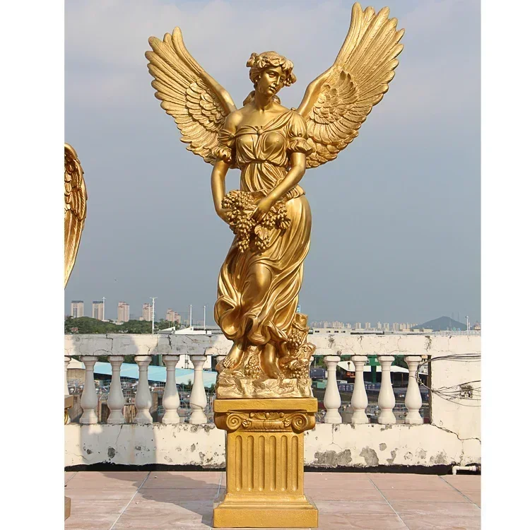A13 European Four Seasons Angel Large Sculpture Floor Decorative Art Ornament Garden, Fiberglass Figure