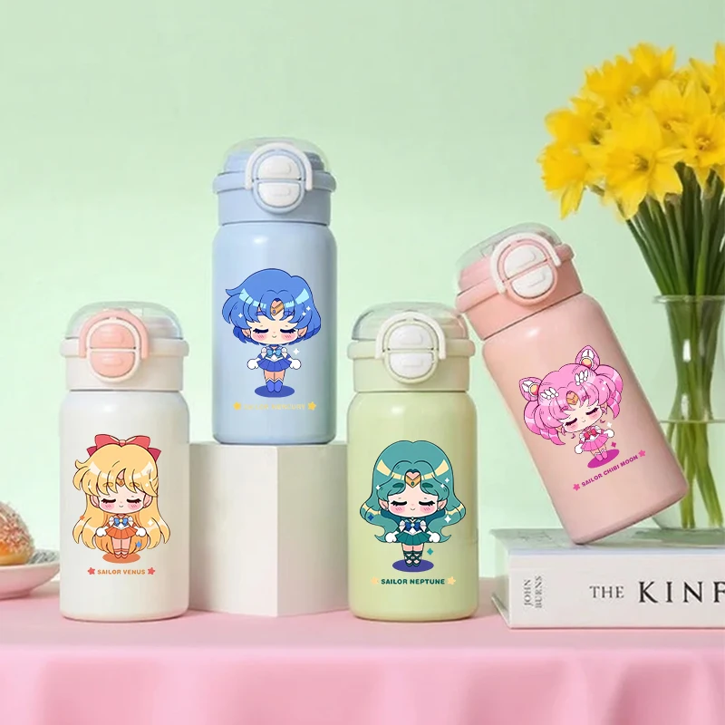 

500ML Sailors Moons Stainless Steel Water Bottle Cute Portable Insulated Water Cups Large Capacity Anime Sport Kettle Kid Gifts