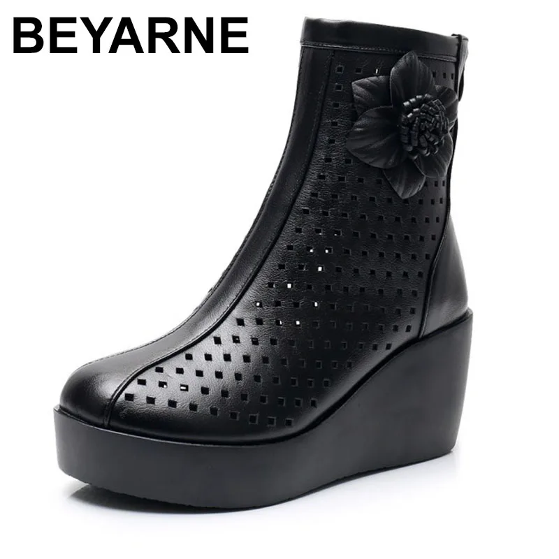 

Новинка 2023 года, дышащая обувь из натуральной кожи с цветочным принтом, женские крутые ботинки, модные сандалии, летняя обувь, туфли на высоком каблуке, сандалии