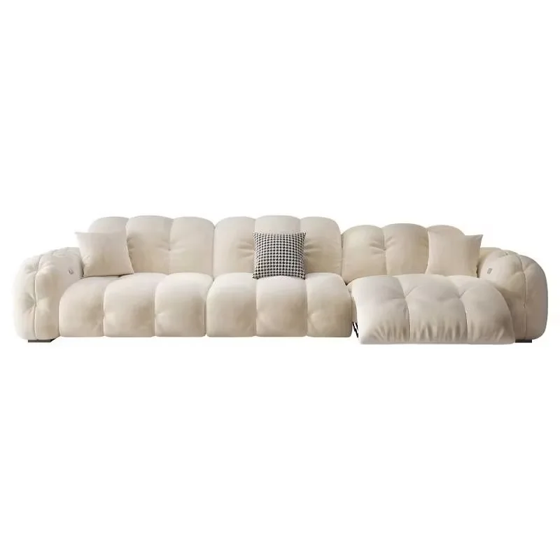 2 Seats Fabric Electric Sofas Beige Waterproof Loveseat Recliner Sofa Living Room Apartments Divano Soggiorno Furniture Home