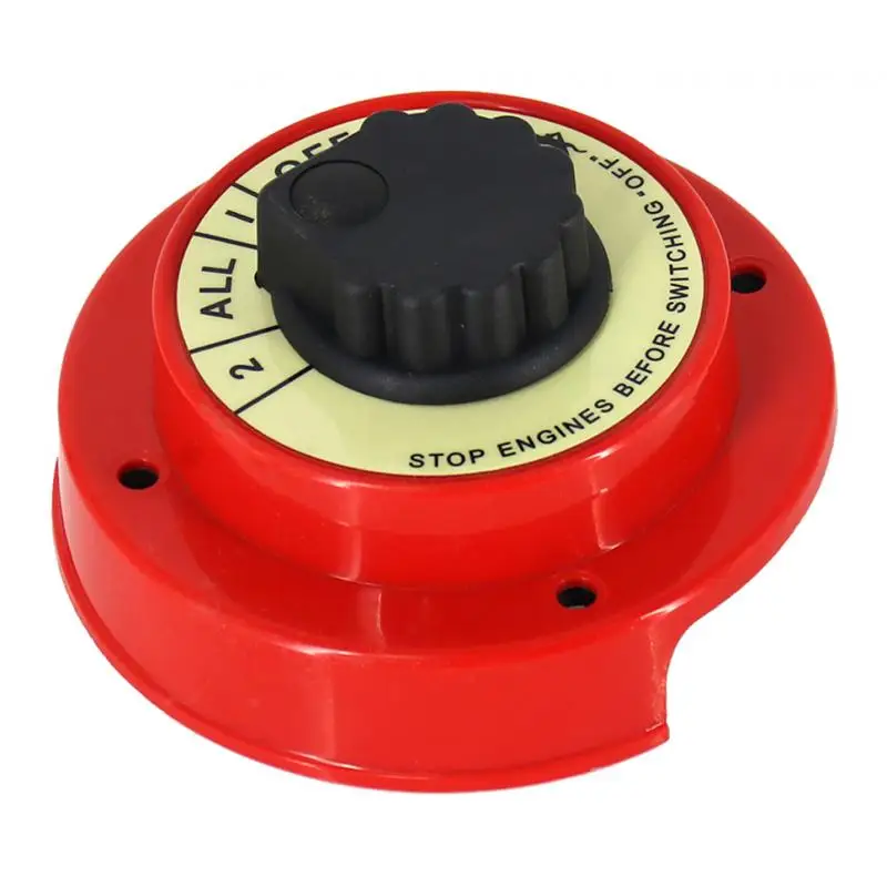 4-Position 1-2-Both-Off Battery Selector Switches for Marine Boat Car RV, 250/360Amps, Red