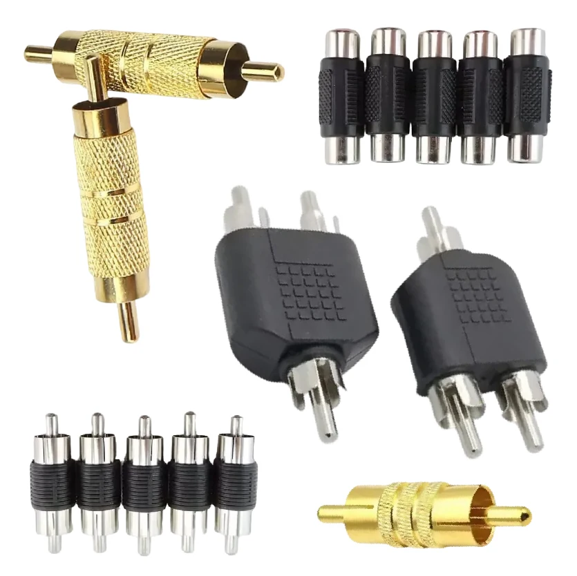 Y Audio Adapter Headphone Connector RCA Male Female To 2 RCA Jack Plug