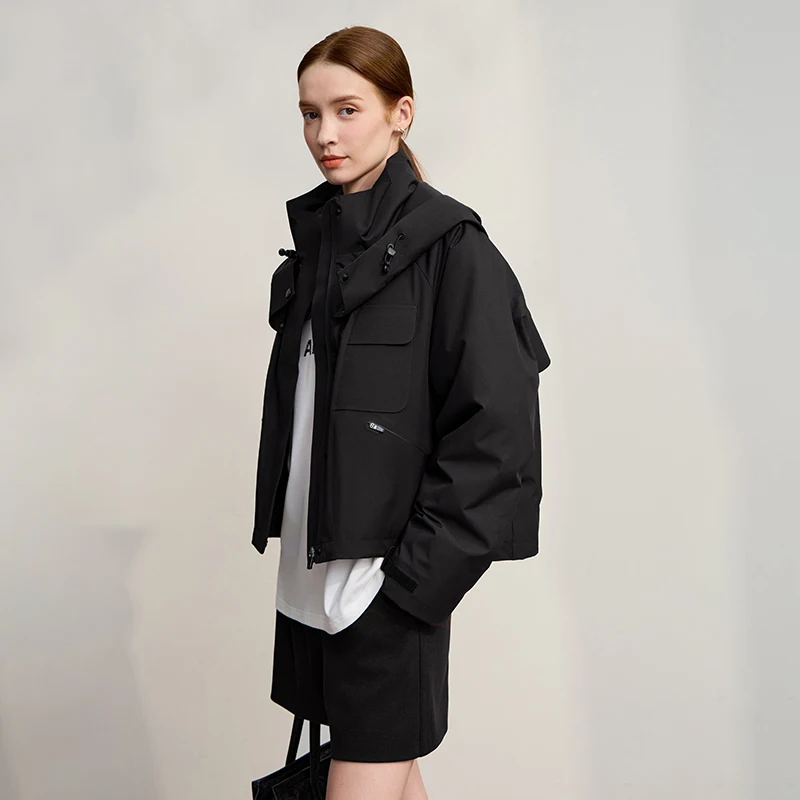 AMII Piumini con cappuccio Donna 2025 Inverno Nuovo Allentato Casual Piumino corto Impermeabile Abiti versatili per le signore 12524029