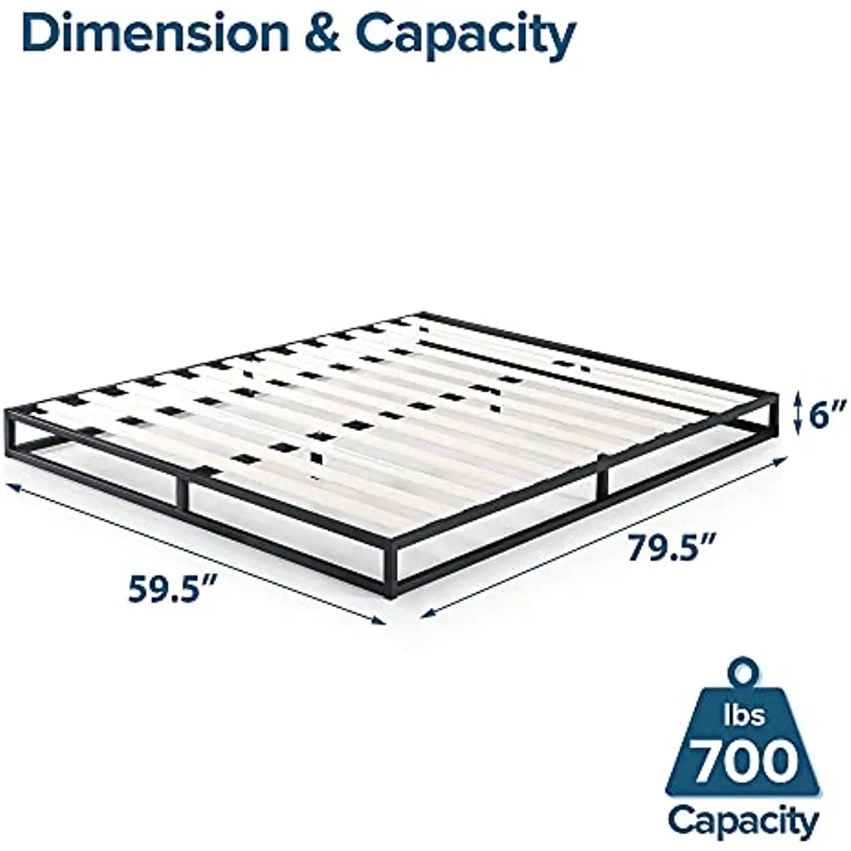 ZINUS Joseph Metal Platforma Bed Frame / Mattress Foundation / Wood Slat Support / No Box Spring Needed / Sturdy Steel Structure