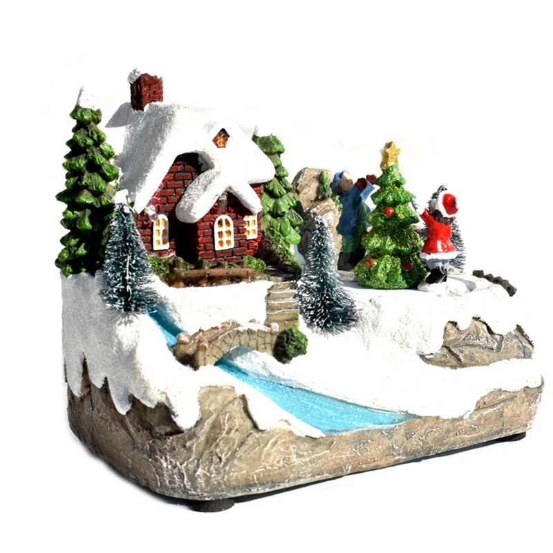 

Christmas Glowing Christmas Houses Village Christmas Decorations Snow House With LED Lights For Home Decor