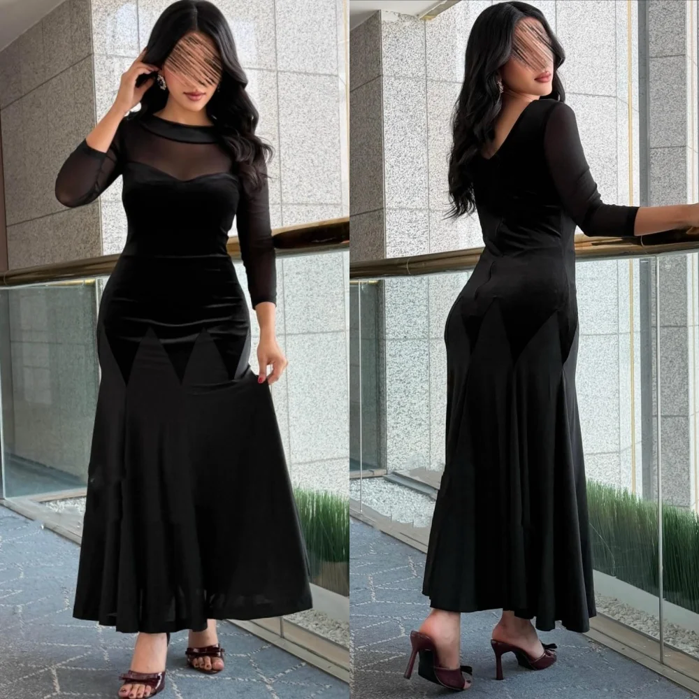 Sukienki midi w stylu nowoczesnym z weluru, z plisami i marszczeniami, dekolt okrągły, krój syreny, sukienki wieczorowe, różne rozmiary, modne, z możliwością personalizacji.