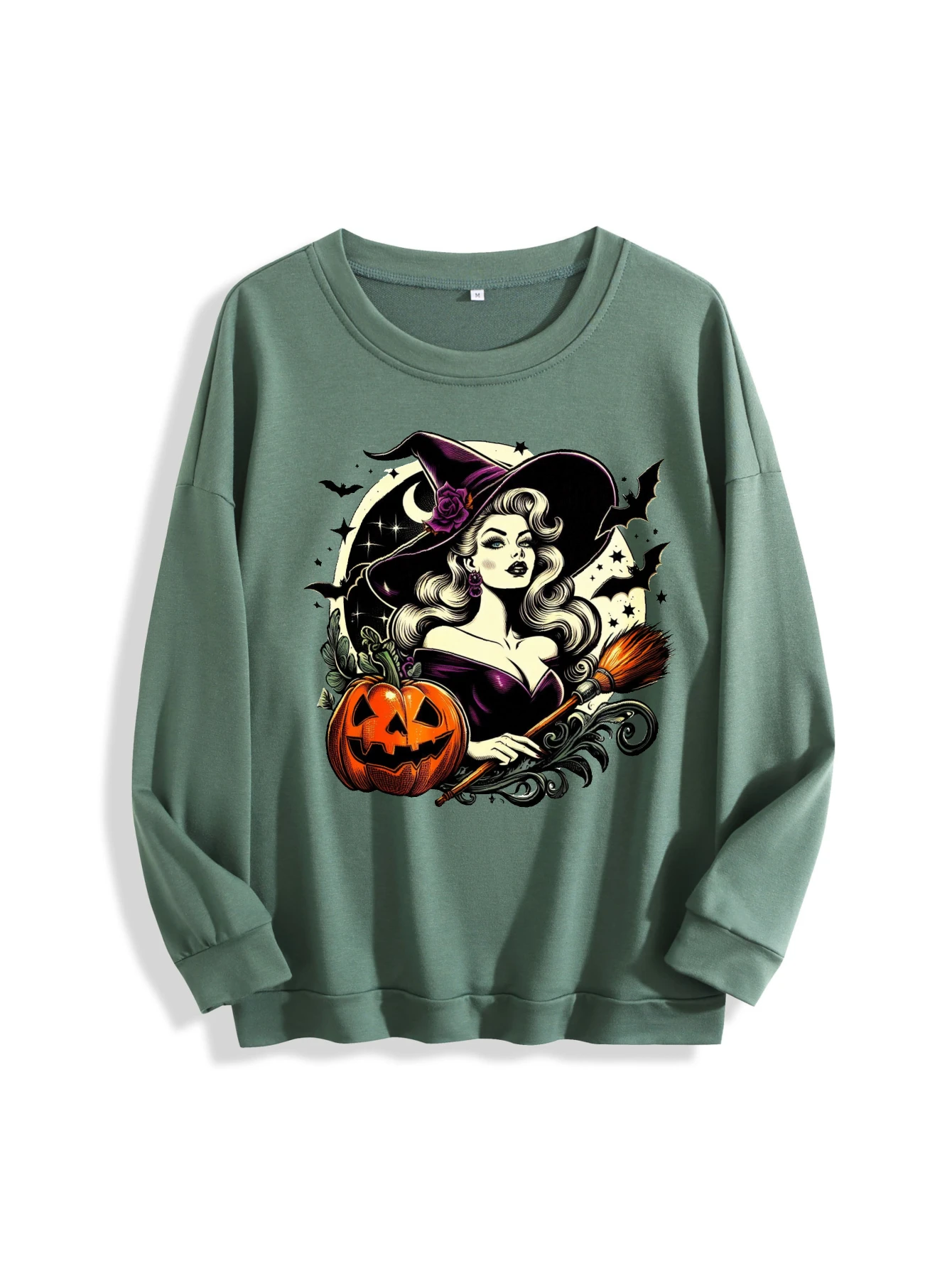 Pull à col ras du cou multicolore pour femme, coupe ample, en pur coton, tendance, pour l'automne et l'hiver, prêt aux sports d'Halloween