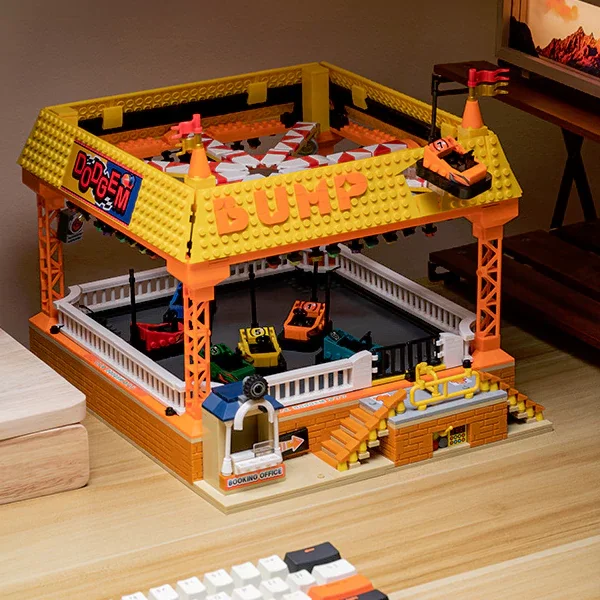 1099PCS Ideeën Bumper Auto Bouwsteen Set Street View Pretpark Modulaire Bouwsteen Assemblage Model Magnetische DIY Gift