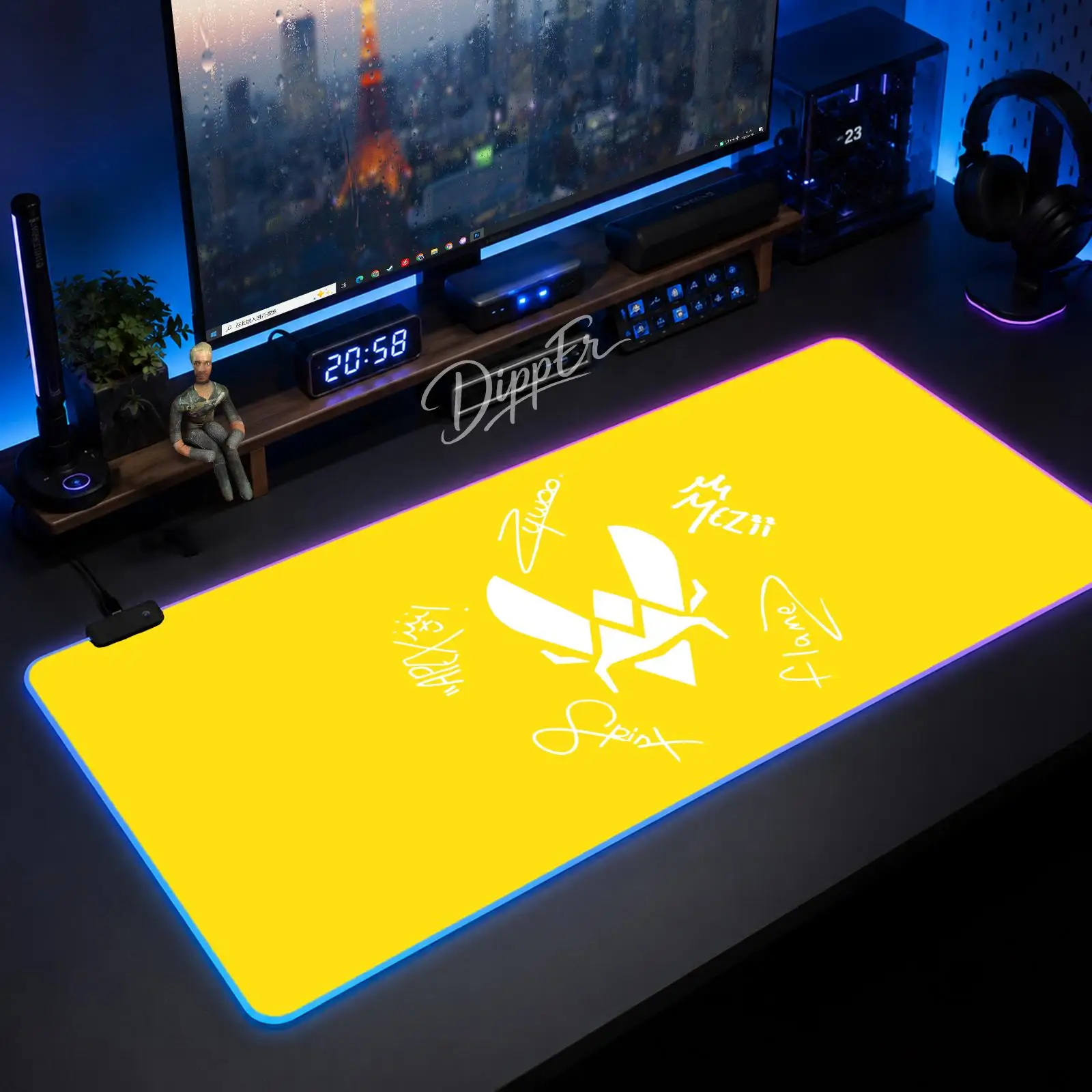 

Vitality Mouse Pad Large Size LED Glowing Table Pad XXL Gaming Non-slip Rubber Mat With Backlight