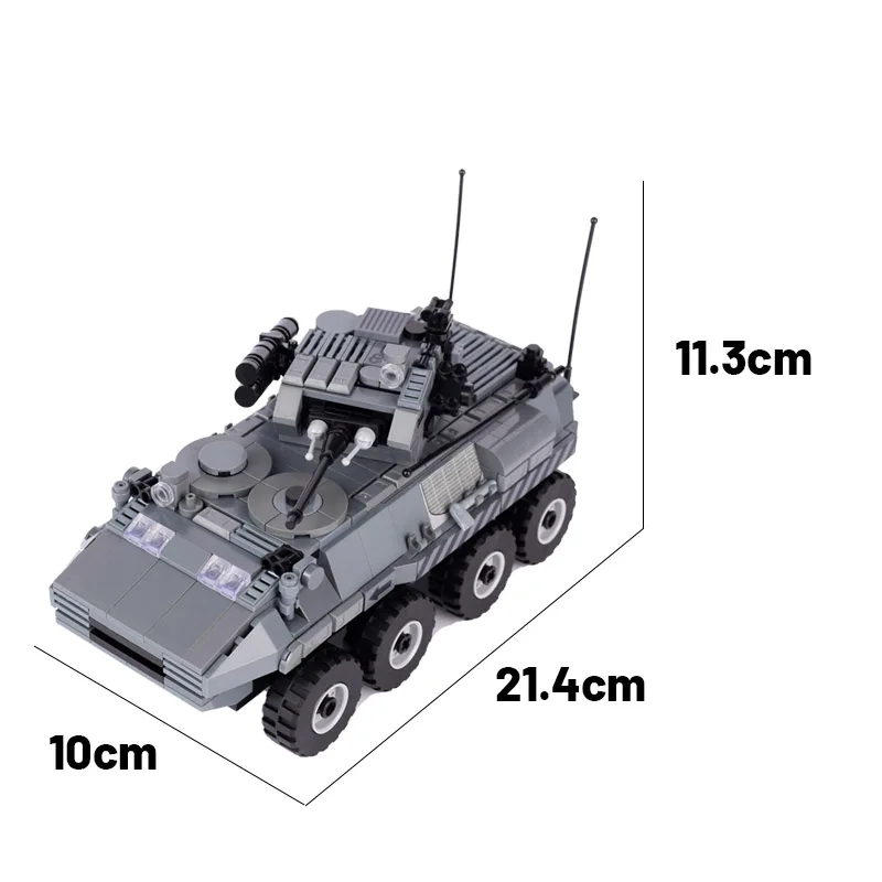 Morden Military Truck APV Wheeled Armored Vehicle Building Blocks USA Russia Army Soldier Figures Battle Tanks Car Model Toys