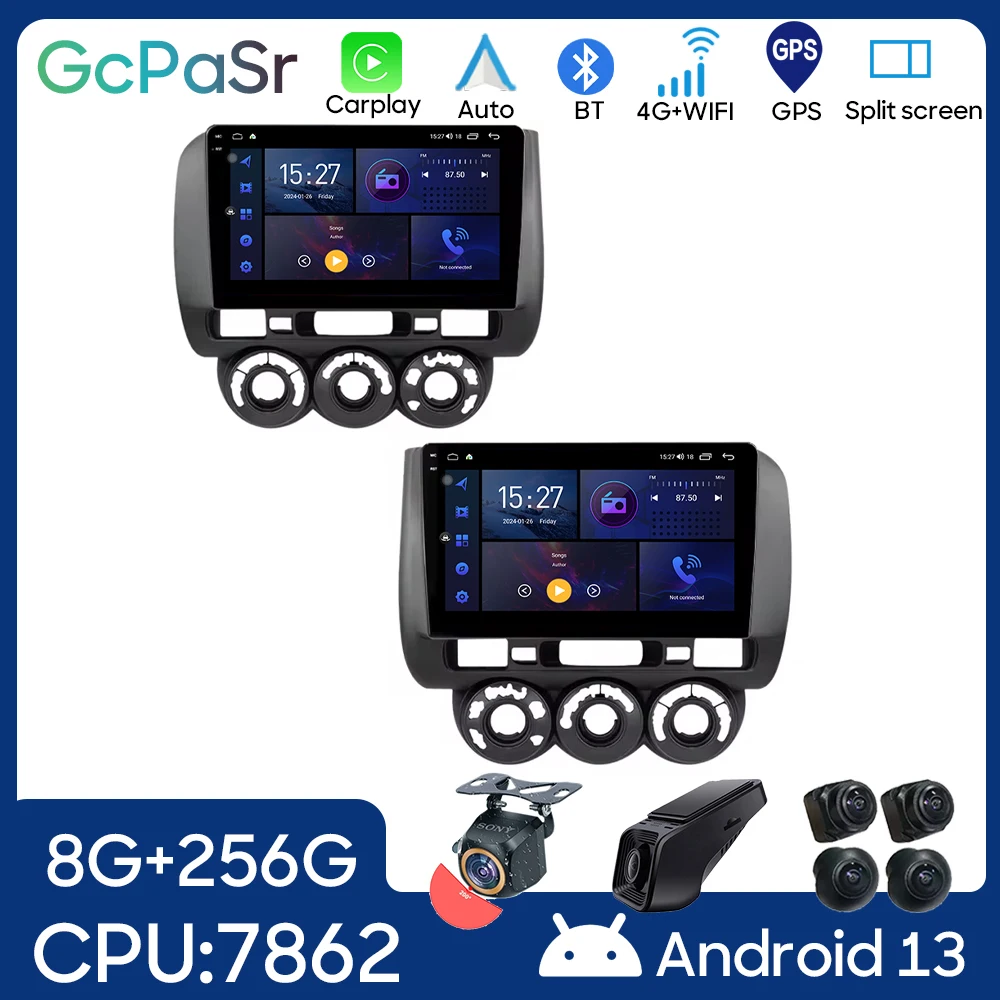 

Car Radio For Honda Fit GD 2001 - 2008 Jazz GD LHD RHD Video Player 4G Android Auto GPS Navigation Multimedia WIFI No 2din DVD