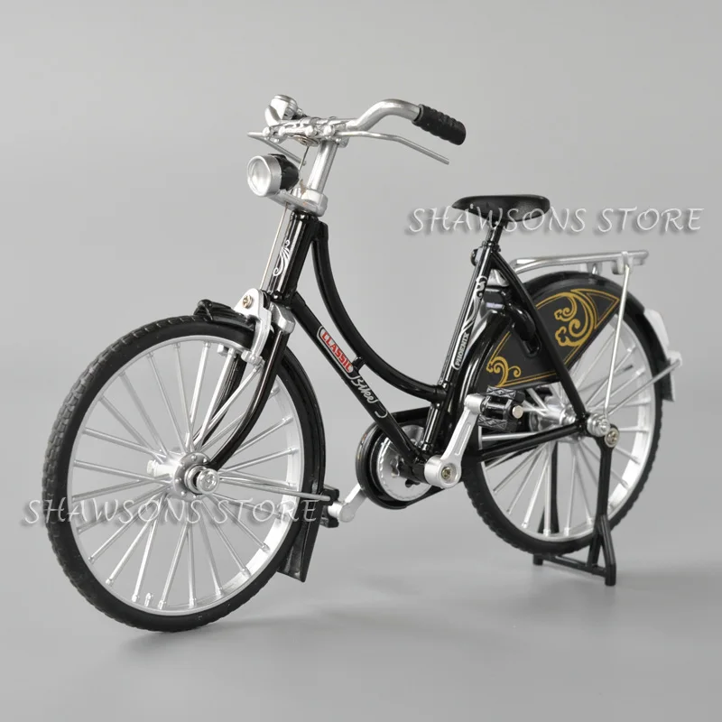 Schaal 1:10 Diecast Metal Model Retro Fietsspeelgoed Vintage Urban City Bike Dames Miniatuur Replica Collectible