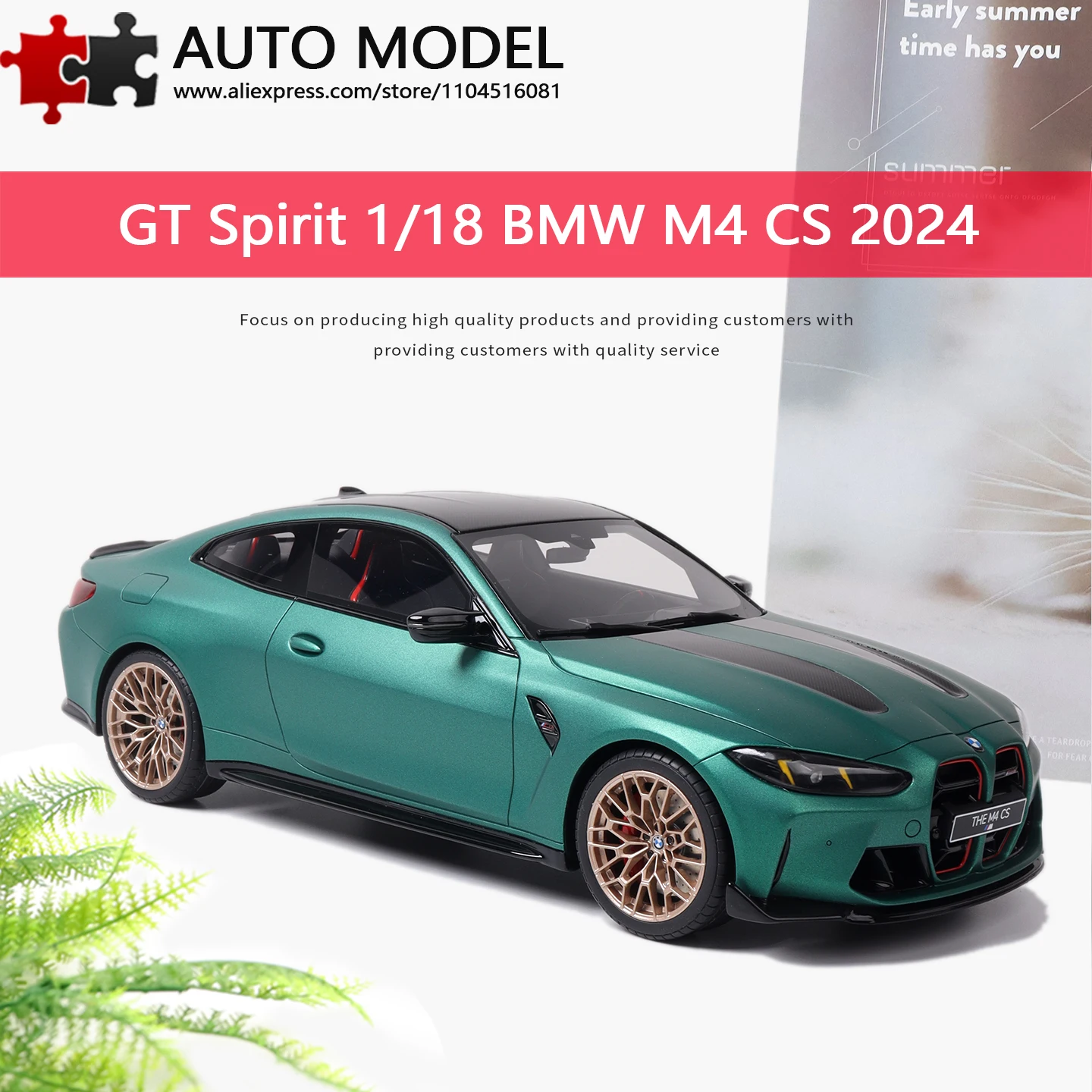 Gt Spirit 1:18 Cars Models Bmw M4 Cs Green 2024 Resin Miniature Cars Die Cast Model Cars Collection Cars Toys & Hobbies for Boy