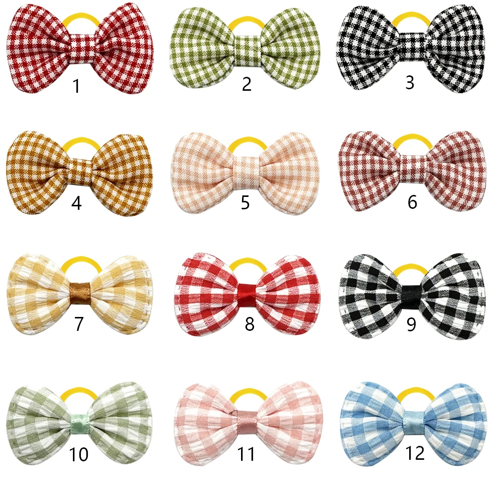 50/100PCS Hair Bows For Dogs Pet Dog Grooming Bows Small Dogs Hair Accessories For Dog Pet Dog Supplies Elastic Bands